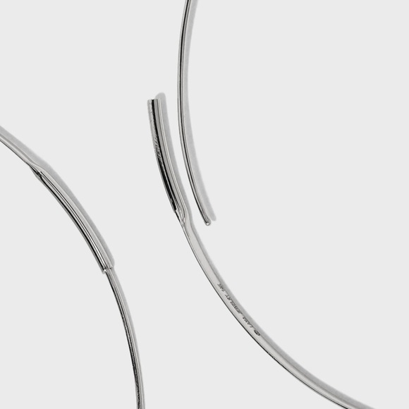 LANA Flat Magic 14K Hoop Earrings White Gold - Picture 2 of 10